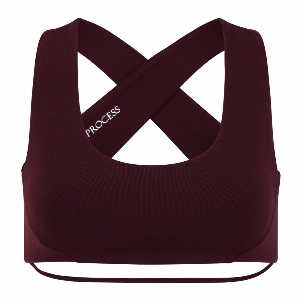 Live The Process Burgundy Sports Bra